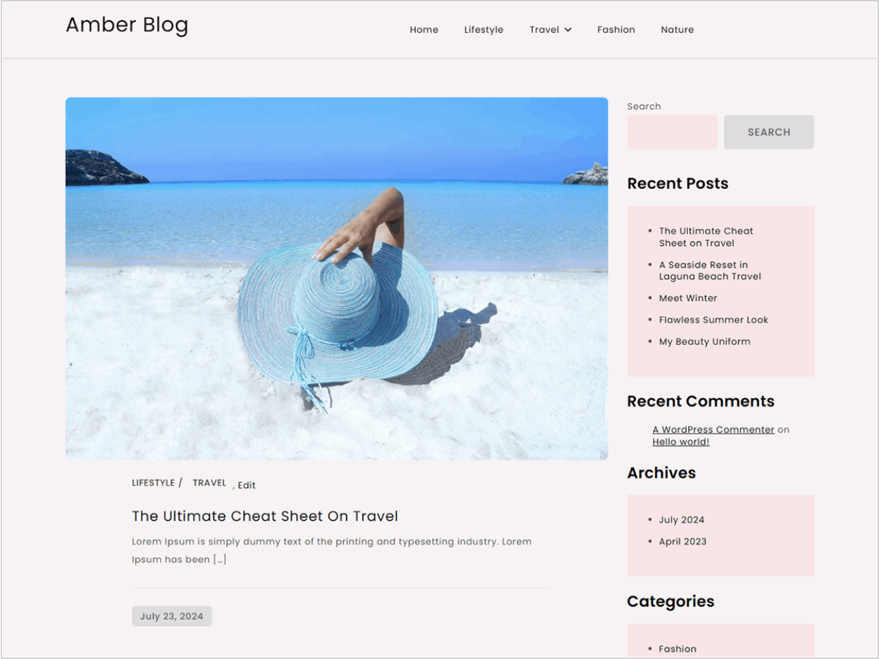 Theme #2 – Amber Blog