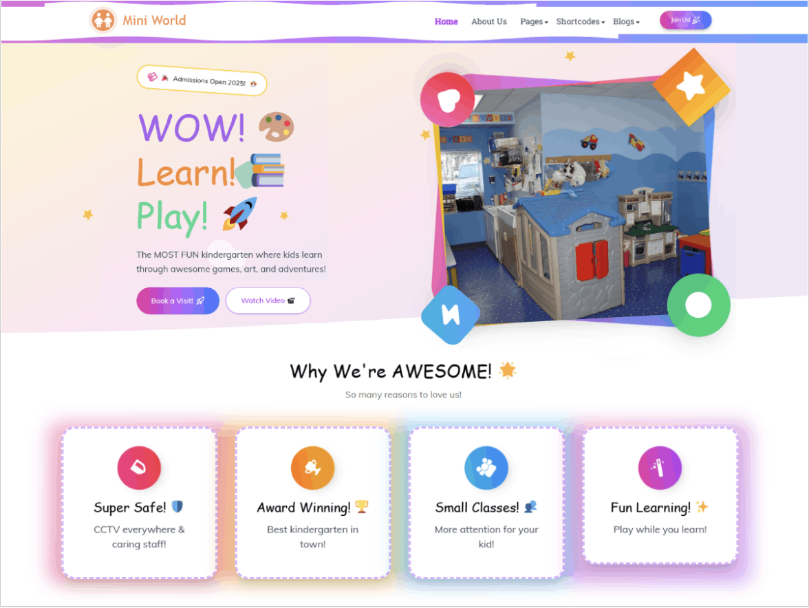 Theme #4 – Miniworld Kindergarten